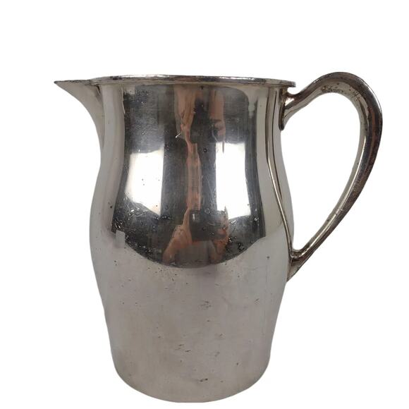 Vintage Mid-Century Silverplate Water Cocktail Pitcher, Minimalist Simple Modern - Picture 1 of 6